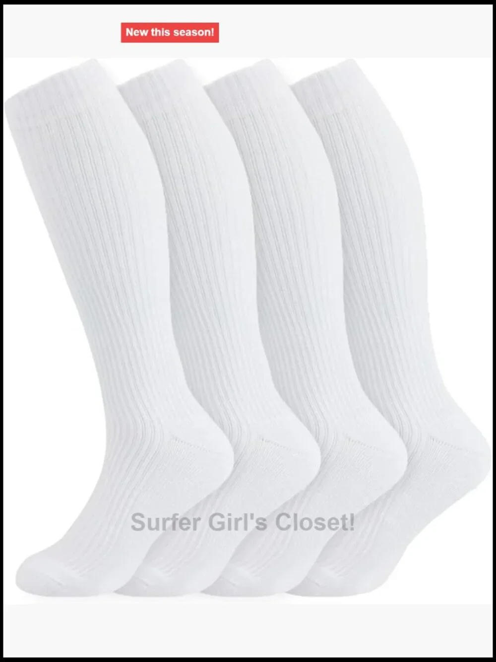 Cotton Compression Socks 4 Pairs 15-20mmHg Knee High for Sports Travel Nursing